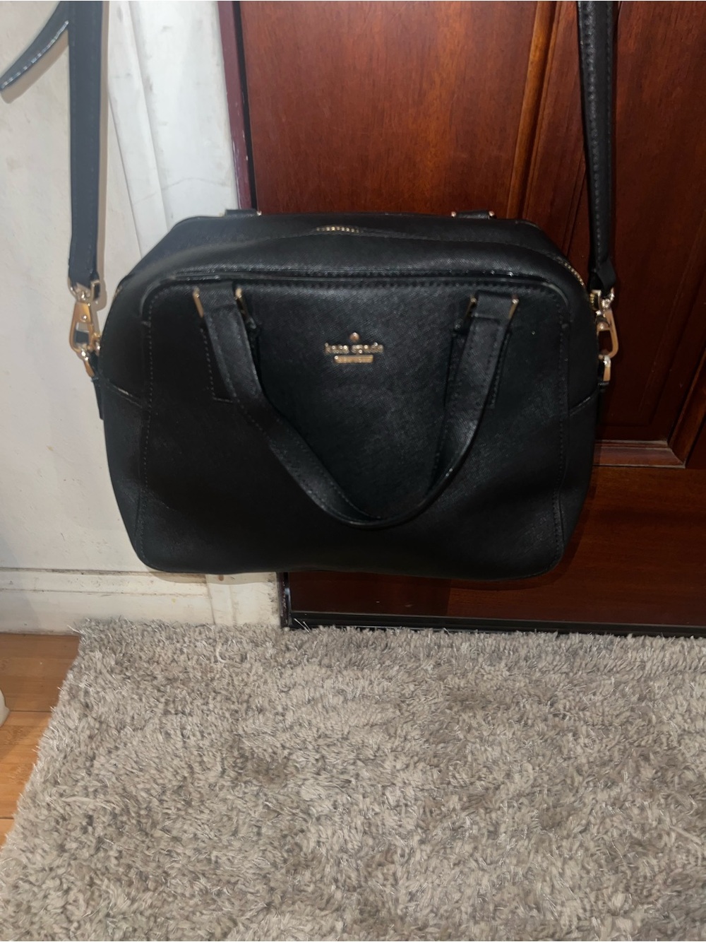 kate spade Black Leather Dome Satchel